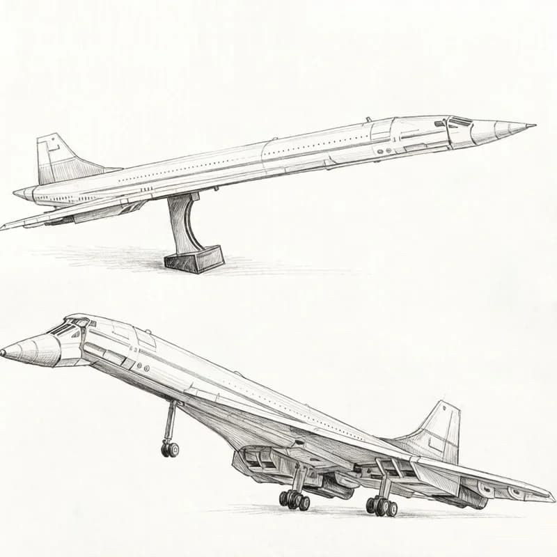 IN Stock Large Concorde Aircraft 2083Pcs Building Blocks Puzzle Assembly Model Home Decor Toys For Adults Birthday Gifts