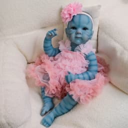 NPK 19-inch Full Body Bettie Avatar Collectible Art Doll - Soft Silicone Bebe Bath Toy Waterproof Hand-Painted Details