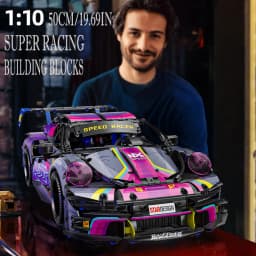 1700pcs RSR Racing Car Building Blocks Set, Technical Model Sports Car Toy DIY Collector's Gift for Adults/Teens/Kids/Boys/Girls