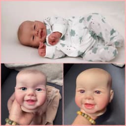 Emmy Reborn Doll Kit 19inch Soft Lifelike 3D Skin Multiple Layers Painting Doll Parts Visible Veins With Hand Draw Hair