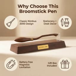 Magnetic Levitating Nimbus 2000 Broom Pen, Floating Ballpoint Pen Desk Decor Toy Gift for Wizard Fans Adults Teens