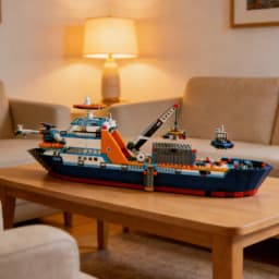 2026 New City Moc Building Blocks Urban Ocean Steam Ship Model Deep Sea Exploration Vessel Assembly Toys Popular Birthday Gift