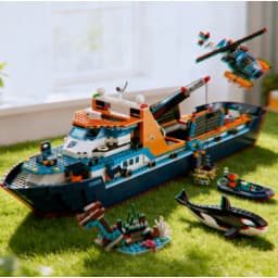 2026 New City Moc Building Blocks Urban Ocean Steam Ship Model Deep Sea Exploration Vessel Assembly Toys Popular Birthday Gift