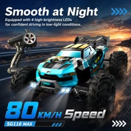 ZNLYRION SG116MAX PRO 4WD RC Car 1:16 Brushless 80KM/H High Speed Off-Road Monster Truck 2.4GHz Remote Control Car with LED Light for Kids Adults