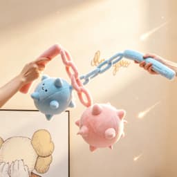 Kawaii Flail Mace Plush Toy Cartoon Cute Meteor Hammer Stuffed Doll Medieval Flail Plush Prop Morning Star Mace Creative Gifts