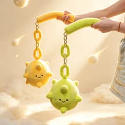 Kawaii Flail Mace Plush Toy Cartoon Cute Meteor Hammer Stuffed Doll Medieval Flail Plush Prop Morning Star Mace Creative Gifts