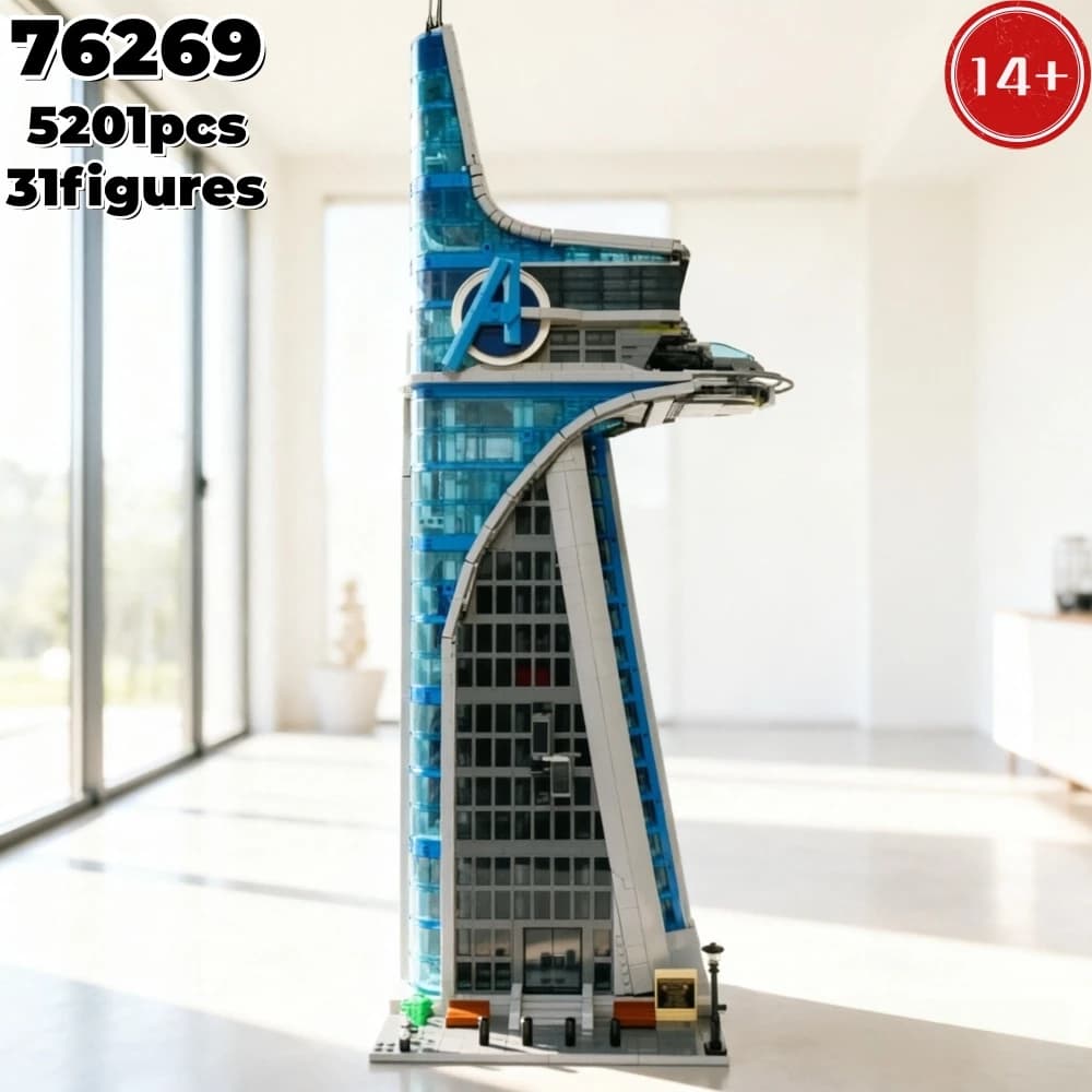 Hot Sale Blue Tower 5201pcs Building Blocks with 31figures Assembly Model Bricks Toys for Adult