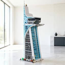 Hot Sale Blue Tower 5201pcs Building Blocks with 31figures Assembly Model Bricks Toys for Adult