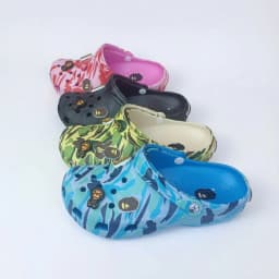 Camouflage-style Couple's Sandals Casual Ankle-Wrap Eva Flip Flops Shoes Outdoor Beach Holey Shoes Cartoon Slippers Men Sandals