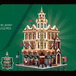 European Vintage Modular Building Blocks Set, City Street‑View Shopping Mall & Fire Station Model, Retro Architecture Bricks Kit