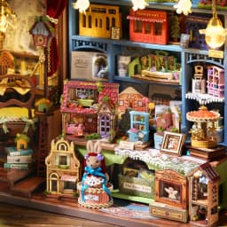 Micro house doll house kit 3D puzzle assembly building model DIY handmade toy set, room bedroom decoration wooden crafts Christm
