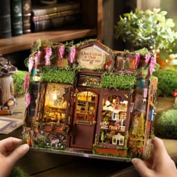 Micro house doll house kit 3D puzzle assembly building model DIY handmade toy set, room bedroom decoration wooden crafts Christm