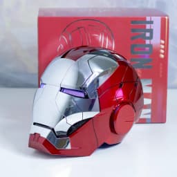 KBGO Black Mk5 Iron Man Helmet The Avengers 1/1 Wearable Helmet Transformable Voice Control Electric Collection Decoration Gift