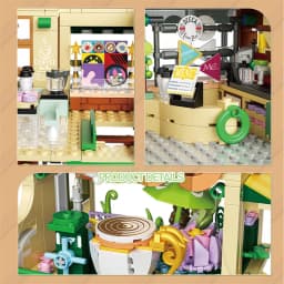 Creative Street View Wedding Salon Manor Garden House Coffee Shop Model Building Blocks City Architecture Mini Bricks Toys Gifts