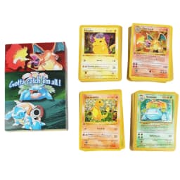 151Pcs 1996 first generation Pokémon card Charizard Pikachu Mewtwo Blastoise Collecting card toys English version French version