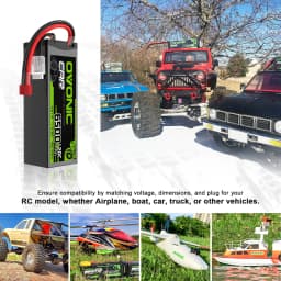 OVONIC 4s Lipo Battery 14.8V 120C 6500mAh with Deans T Plug for RC Car Truck Quadcopter Helicopter Truck Boat Plane (2 Pieces)