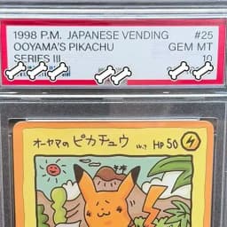 PTCG DIY 1998 P.M.JAPANESE VENDING OOYAMA'S PIKACHU GEM MT SERIES III GREY FELT HAT GOGH Game Card Gift Toy Dropshipping