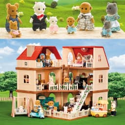 1/12 Dollhouse Furniture Family House Villa Simulate Forest Rabbit Animal Family Miniature Scene Toy Display Furniture Toy Gift
