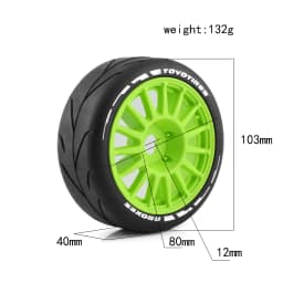 4pcs Rubber 1/8 RC On Road Car Tires and Wheels for 1:8 RC On-Road Racing Car HPI WR8 HSP Hobao ARRMA Redcat Losi Kyosho VRX