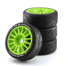 4pcs Rubber 1/8 RC On Road Car Tires and Wheels for 1:8 RC On-Road Racing Car HPI WR8 HSP Hobao ARRMA Redcat Losi Kyosho VRX