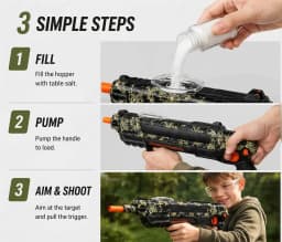NUOYING Salt Power Gun – Non-Toxic Fly & Insect Killer, Salt Shooting Bug Blaster, Safe Pest Control for Home & Garden (14+)