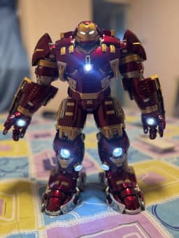 ZD Toys Avengers Iron Man MK44 Hulkbuster Action Figure LED 1/10 36cm Tony Stark Anniversary Memorial Model Collections Gift