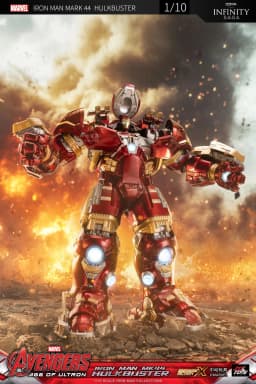 ZD Toys Avengers Iron Man MK44 Hulkbuster Action Figure LED 1/10 36cm Tony Stark Anniversary Memorial Model Collections Gift