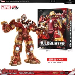 ZD Toys Avengers Iron Man MK44 Hulkbuster Action Figure LED 1/10 36cm Tony Stark Anniversary Memorial Model Collections Gift