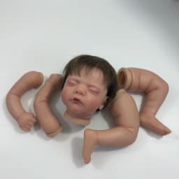19 Inch Already Painted Reborn Doll Kits Sam With Hair Transplant Lifelike 3D Painted Skin Visible Veins Handmade Mold