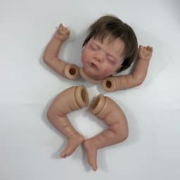 19 Inch Already Painted Reborn Doll Kits Sam With Hair Transplant Lifelike 3D Painted Skin Visible Veins Handmade Mold