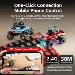 WLtoys 6407 6407-C 1/64 RC Camera Car 4x4 Off-road Big-wheel Climbing Crawler 2.4G Remote Control with Display Screen Vehicle