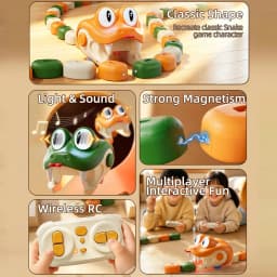 Remote Control Greedy Snake Magnetic Toy Duel Parent Child Interactive Battle Magnetic Swallowing Snake Remote Control Car New