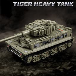 Military MOC Tiger Heavy Tank Army Main Battle Tank Soldiers Figures Building Blocks Bricks Set Toys For Boys Men Gifts