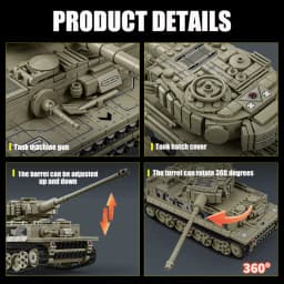 Military MOC Tiger Heavy Tank Army Main Battle Tank Soldiers Figures Building Blocks Bricks Set Toys For Boys Men Gifts