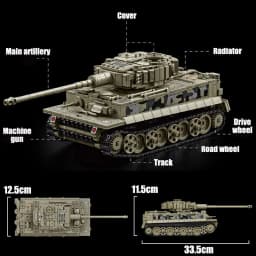 Military MOC Tiger Heavy Tank Army Main Battle Tank Soldiers Figures Building Blocks Bricks Set Toys For Boys Men Gifts