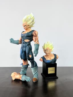 In Stock: Vf Statue, Dragon Ball Z Vegeta Figure, Replaceable Head Sculpture, Majin Vegeta Articulated Figure, 28cm/11.02 Inches