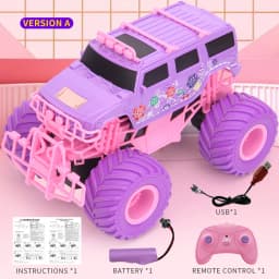 Pink RC Car Pickup Truck Electric Climbing Drop-resistant Stunt Remote Control Toy For Children Party Gift Christmas Ornament