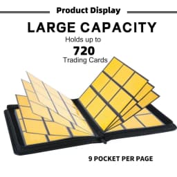 9 Pocket Premium Zip Trading Card Binder, 720 Double Sided Pocket PU Collection Binder, Card Folder for MTG, TCG, Sports Cards