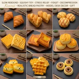 Slow Rebound Squishy Toy Stress Relief Fidget Decompression Kawaii Realistic Bread Pastry Model Desk Decor Gift