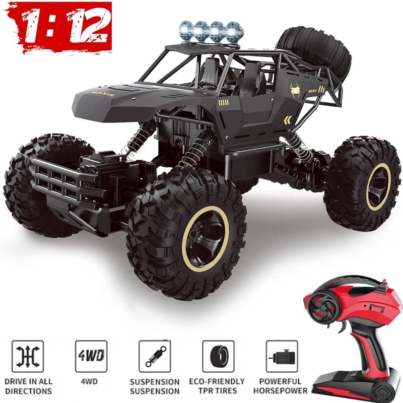 4DRC 1:12 Buggy Off-Road RC Car With LED Lights 2.4G Radio Control Car 4WD Remote Control High Speed Trucks Boy Toy for Children