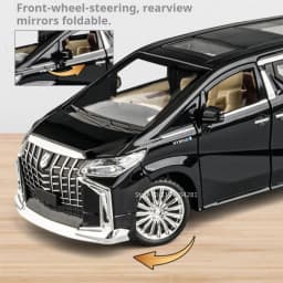 1:24 Alpha S680 Miniature Model Toy Diecast Alloy Car Sound Light Pull Back Automatic Door Front Wheel Steering Kid Collectibles