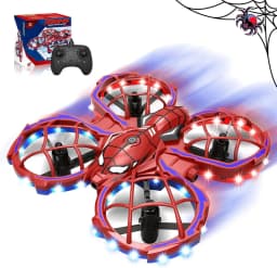 Mini Spider Drone 3-Speed Modes Red, Obstacle Avoidance, Headless Mode, Beginner Flight Training, Kids Gift Toy