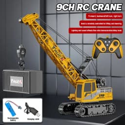 RC Crane Tractor 2.4G 15/13/11/9CH Children Electric Alloy Arm Remote Control Truck Engineering Vehicle Electric Spray Xmas Gift