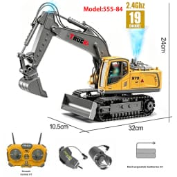 RC Crane Tractor 2.4G 15/13/11/9CH Children Electric Alloy Arm Remote Control Truck Engineering Vehicle Electric Spray Xmas Gift