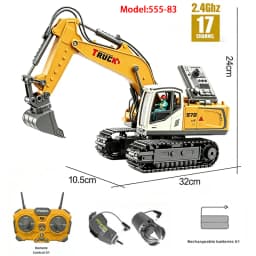 RC Crane Tractor 2.4G 15/13/11/9CH Children Electric Alloy Arm Remote Control Truck Engineering Vehicle Electric Spray Xmas Gift