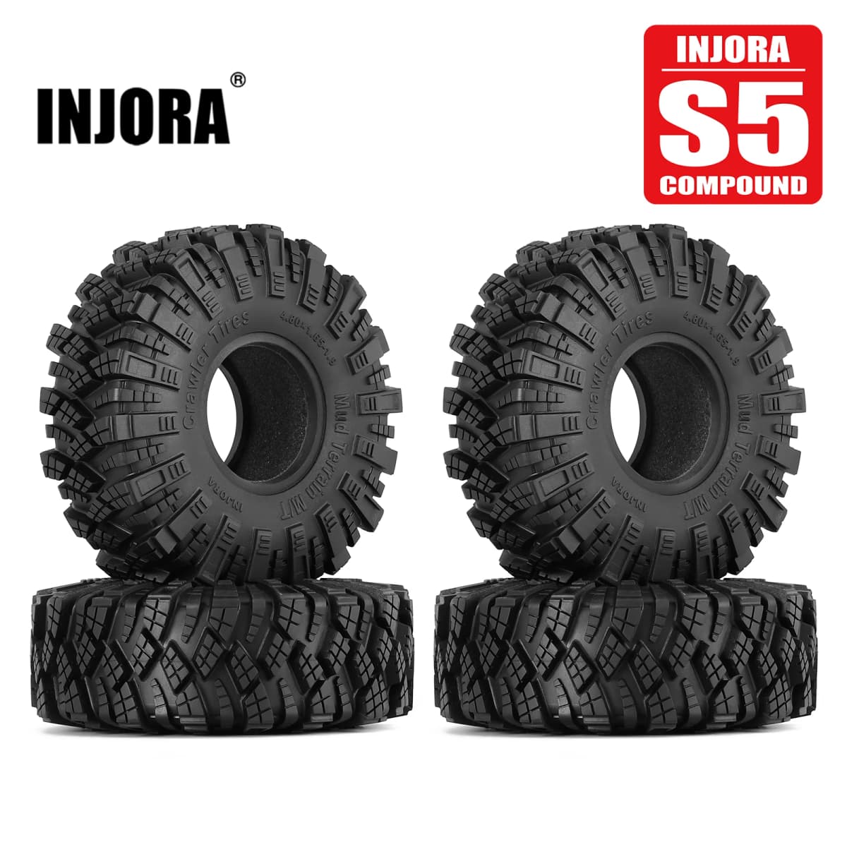 INJORA S5 Kraken Claw 1.9" 4.75" OD M/T Tires (4) (122*42mm)