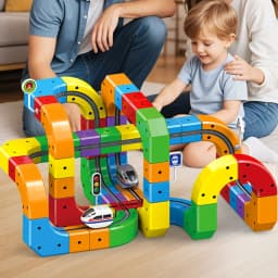 Children DIY Building Blocks Educational Toy Magnetic Rail Car Cube Toys Magical Track Train Construction Kids Christmas Gifts