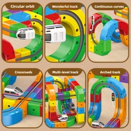 Children DIY Building Blocks Educational Toy Magnetic Rail Car Cube Toys Magical Track Train Construction Kids Christmas Gifts