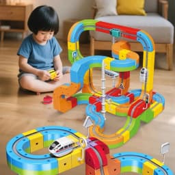 123Pcs Magic Stereo 3D Track Car Toy Flexible Rail Assembling Playset Educational Interactive Toy for Children Indoor Play Birthday Gift