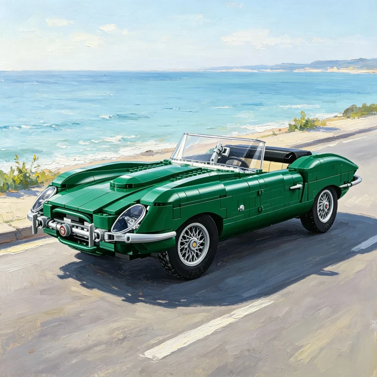 2026 New 1673pcs British Classic Supercar Retro Convertible 77 RW Sportscar Building Block Model Toy Birthday Ornament Gift